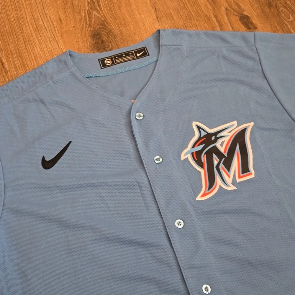 Sandy Alcantara Miami Marlins Mens L Large Stitched New - Picture 2 of 13